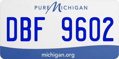 MI license plate DBF9602