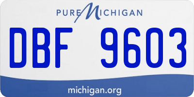 MI license plate DBF9603