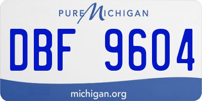 MI license plate DBF9604