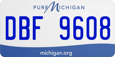 MI license plate DBF9608