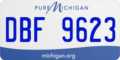 MI license plate DBF9623
