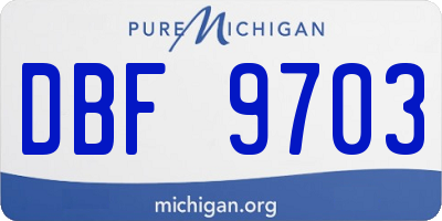 MI license plate DBF9703