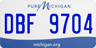 MI license plate DBF9704