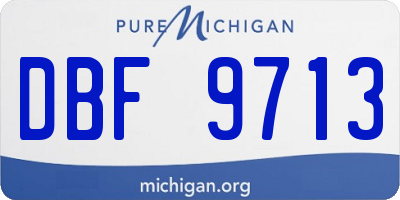 MI license plate DBF9713
