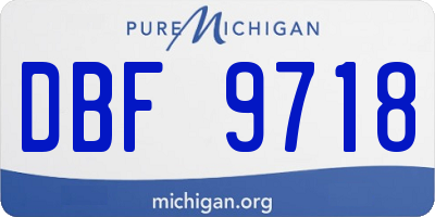 MI license plate DBF9718