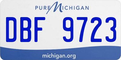 MI license plate DBF9723