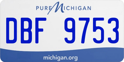 MI license plate DBF9753