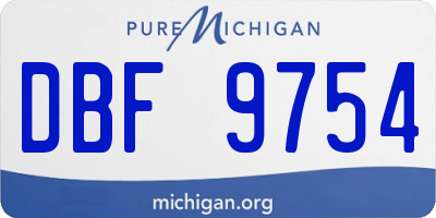 MI license plate DBF9754
