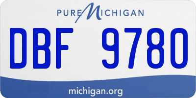 MI license plate DBF9780