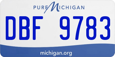 MI license plate DBF9783