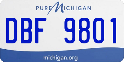 MI license plate DBF9801