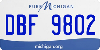 MI license plate DBF9802