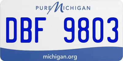 MI license plate DBF9803