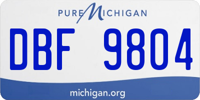 MI license plate DBF9804