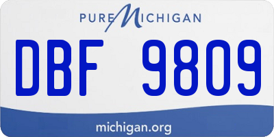MI license plate DBF9809