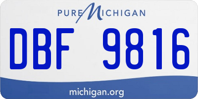 MI license plate DBF9816