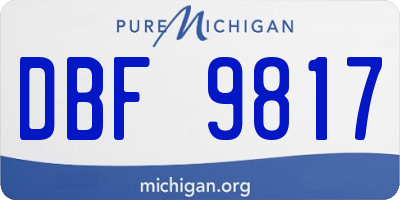 MI license plate DBF9817
