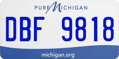 MI license plate DBF9818