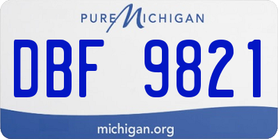 MI license plate DBF9821
