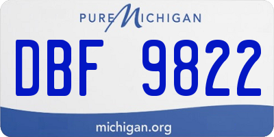MI license plate DBF9822