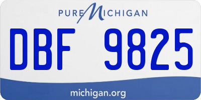 MI license plate DBF9825
