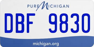 MI license plate DBF9830