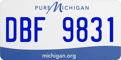 MI license plate DBF9831