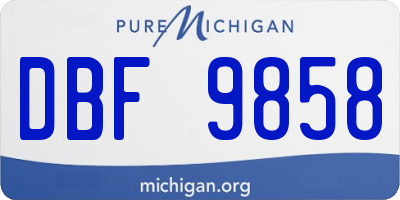 MI license plate DBF9858