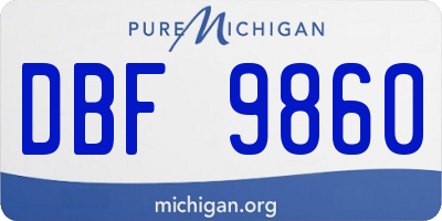MI license plate DBF9860