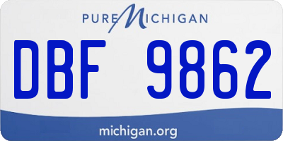 MI license plate DBF9862