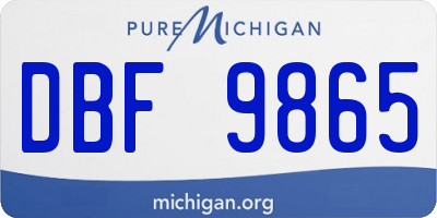 MI license plate DBF9865