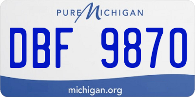 MI license plate DBF9870