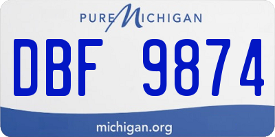 MI license plate DBF9874