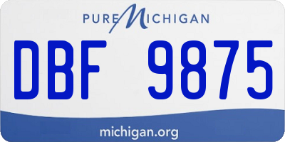 MI license plate DBF9875