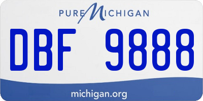 MI license plate DBF9888