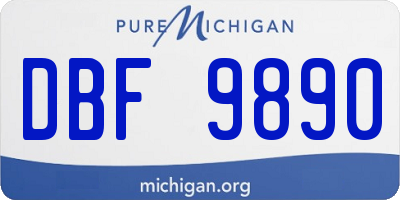 MI license plate DBF9890