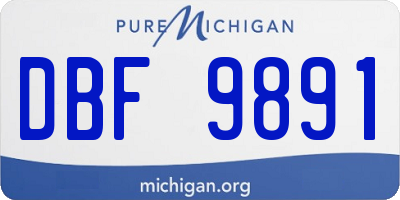 MI license plate DBF9891