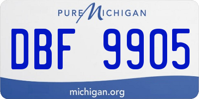 MI license plate DBF9905
