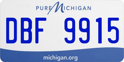 MI license plate DBF9915