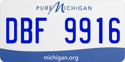 MI license plate DBF9916