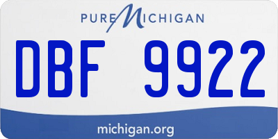 MI license plate DBF9922