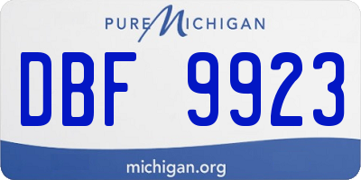 MI license plate DBF9923