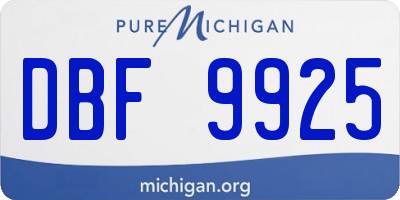 MI license plate DBF9925