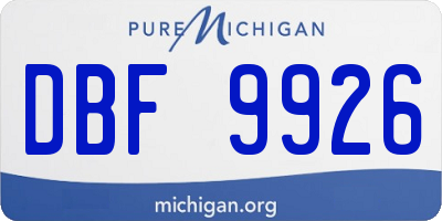 MI license plate DBF9926