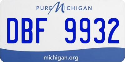MI license plate DBF9932