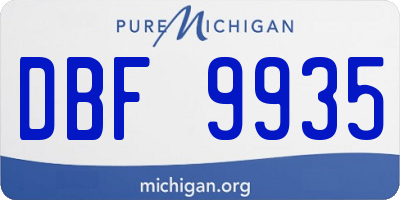 MI license plate DBF9935