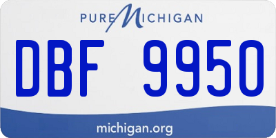 MI license plate DBF9950