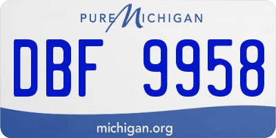 MI license plate DBF9958