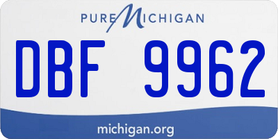 MI license plate DBF9962