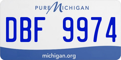MI license plate DBF9974